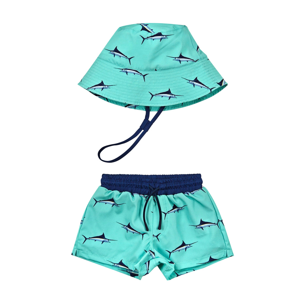 Seabreeze Marlin Swim Set (Trunks + Hat)