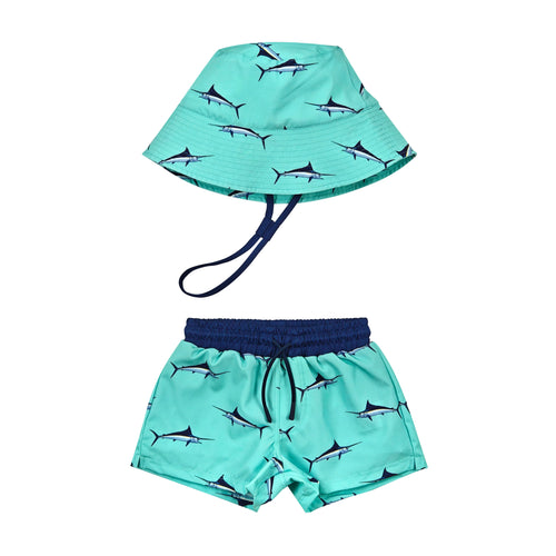 Seabreeze Marlin Swim Set (Trunks + Hat)