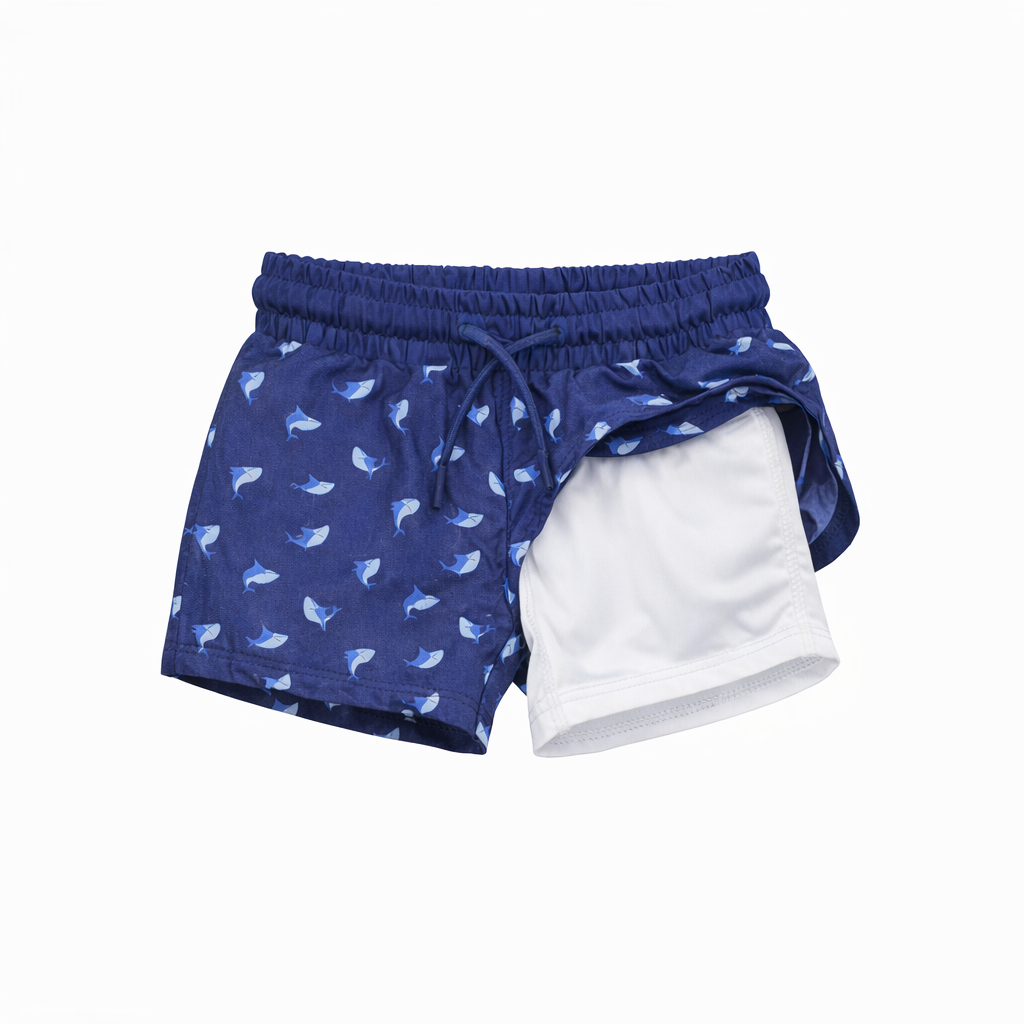 Midnight Shark Swim Set (Trunks + Hat)